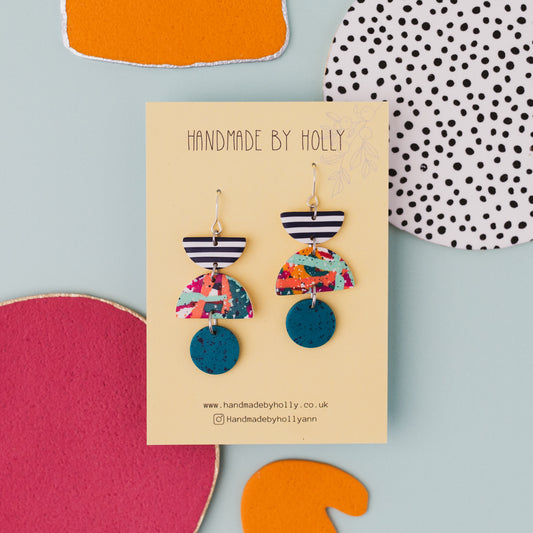 Colourful Sterling Silver Statement Earrings