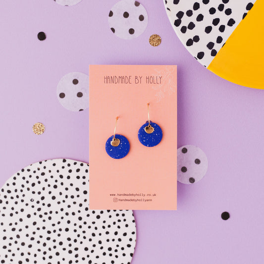 Blue Heart Hoop Earring