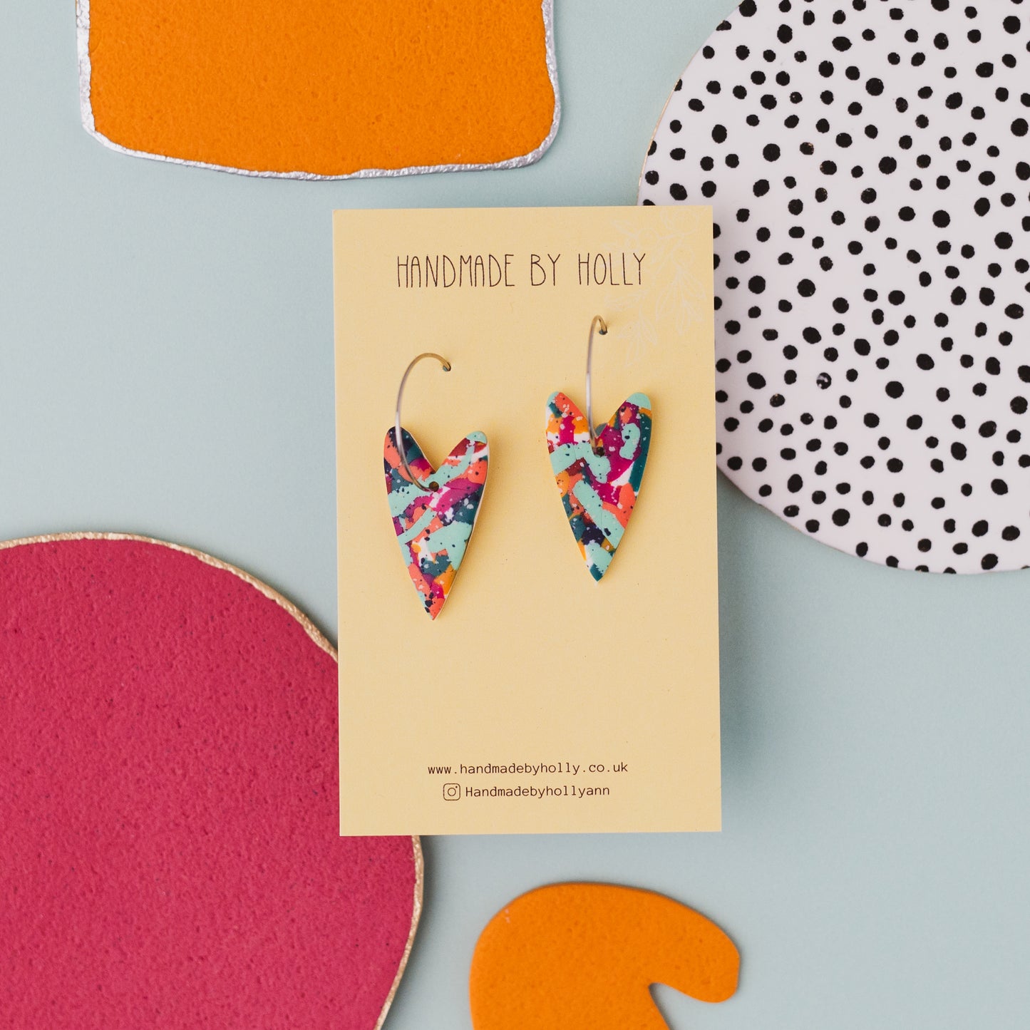 Abstract Heart Hoop Earring