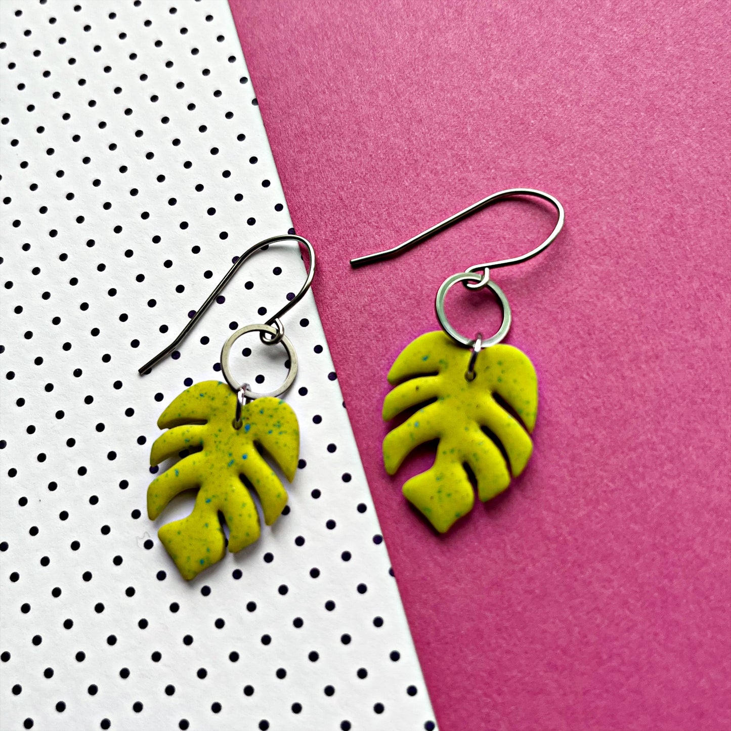 Monstera earrings