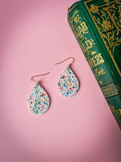 Spring floral teardrop earrings