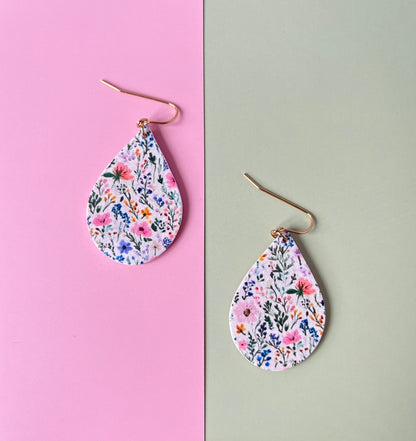 Spring floral teardrop earrings