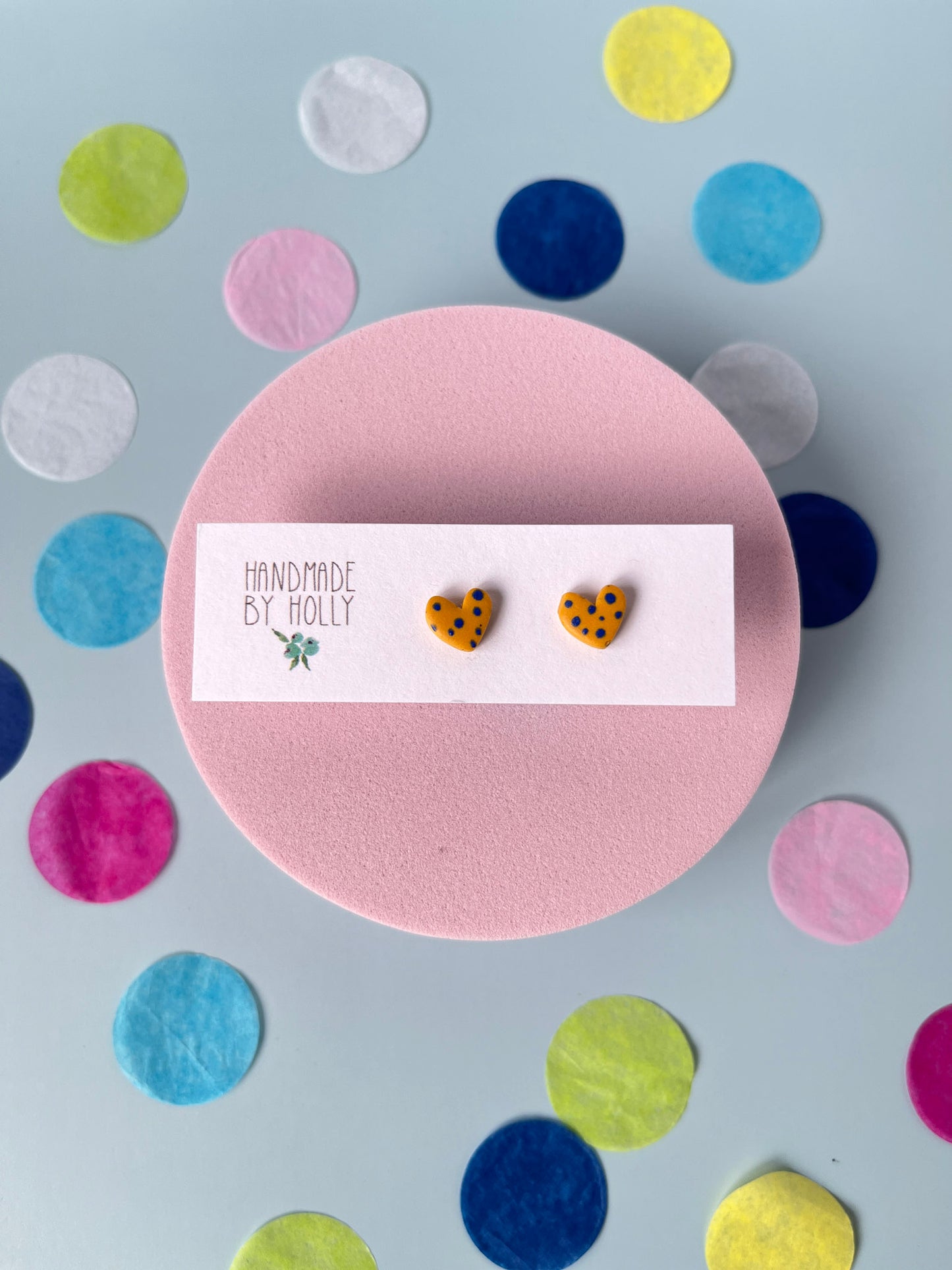 Polka dot heart mini stud