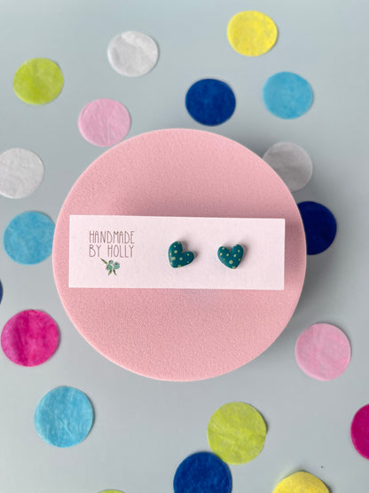 Polka dot heart mini stud