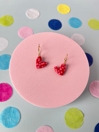 Red and Pink Heart earrings