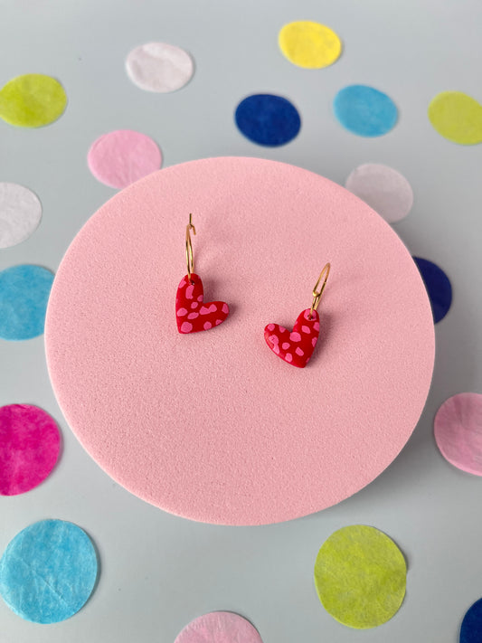 Red and Pink Heart earrings