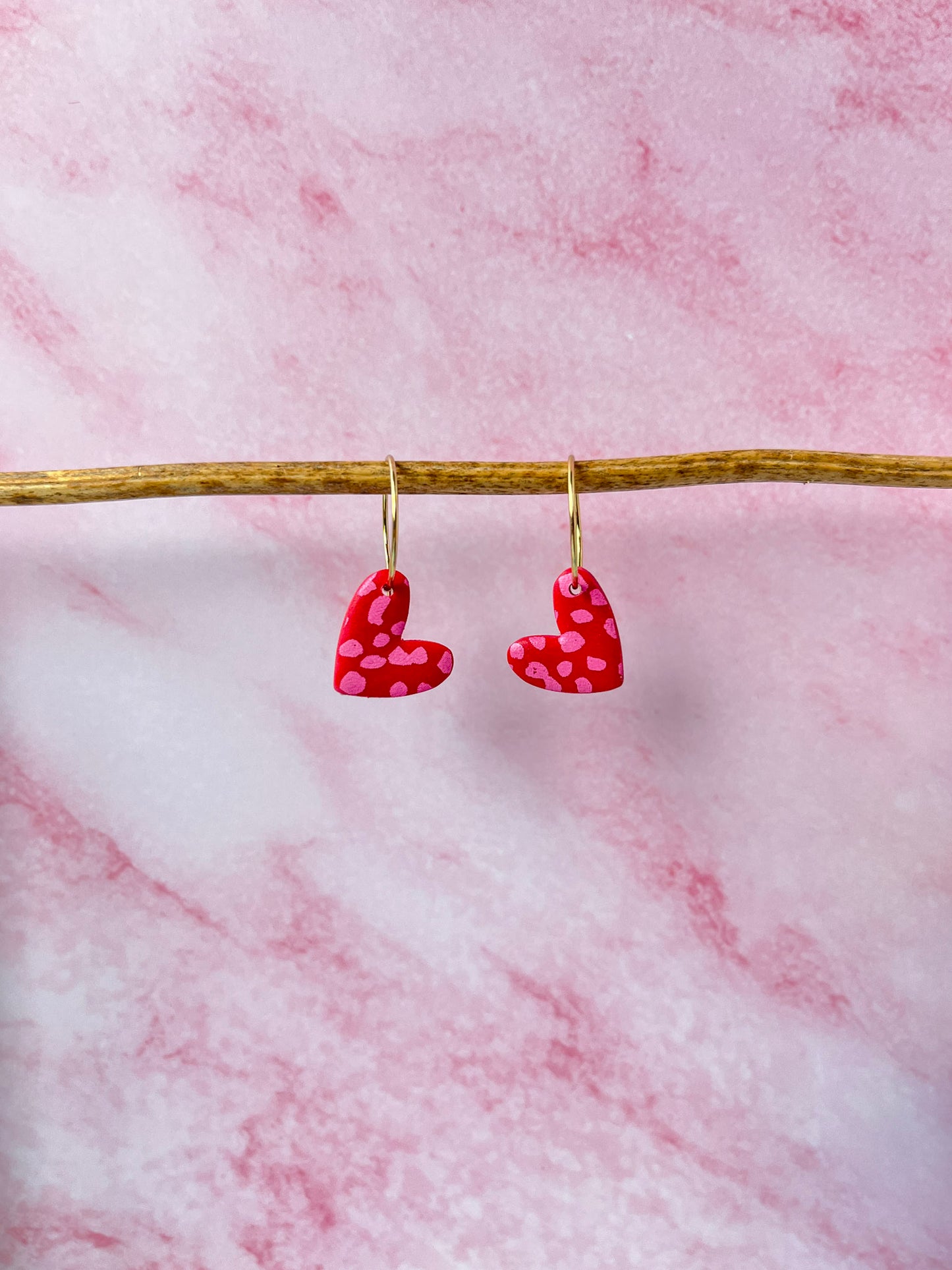 Red and Pink Heart earrings