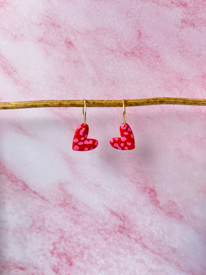 Red and Pink Heart earrings