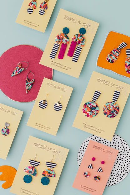 Colourful Sterling Silver Statement Earrings