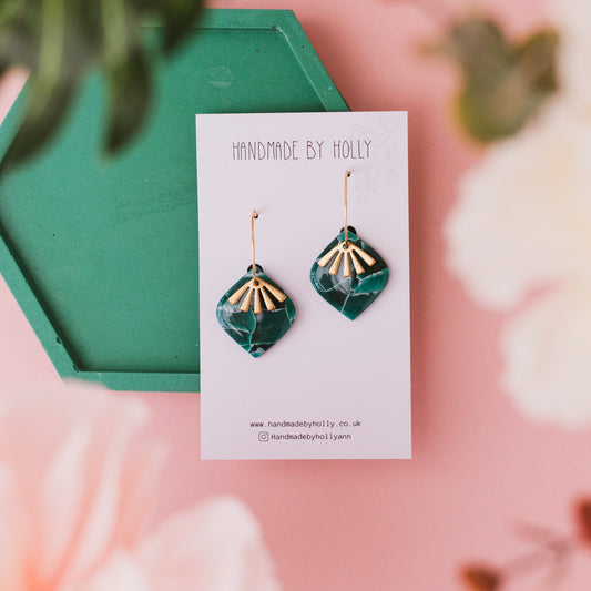 Jade Shiny Hoop Dangle Earring