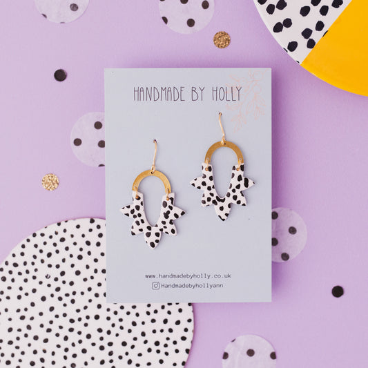 Funky Polka Dot Dangle Earrings