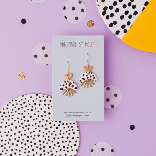 Monochrome and Gold Dangle Earring