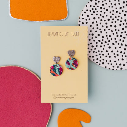Heart Stud Drop Earring