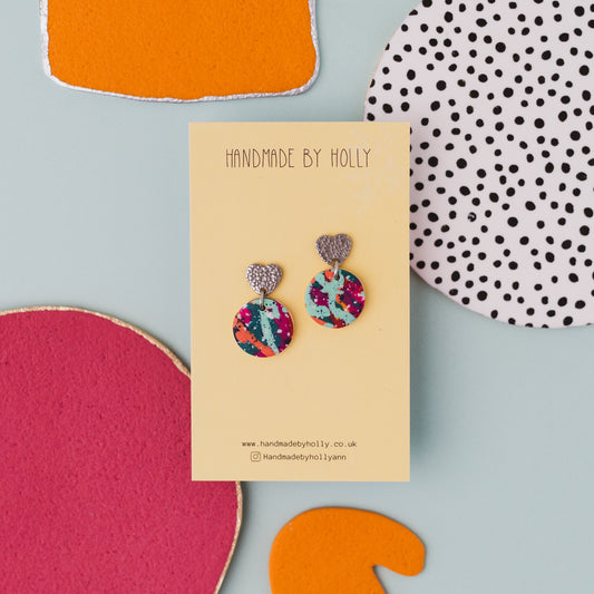 Heart Stud Drop Earring