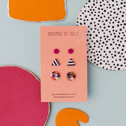 Colourful Stud Pack Earring