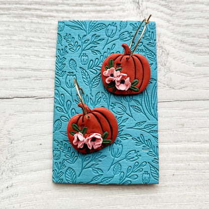 Floral pumpkin earrings