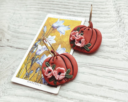 Floral pumpkin earrings