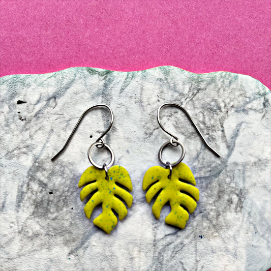 Monstera earrings